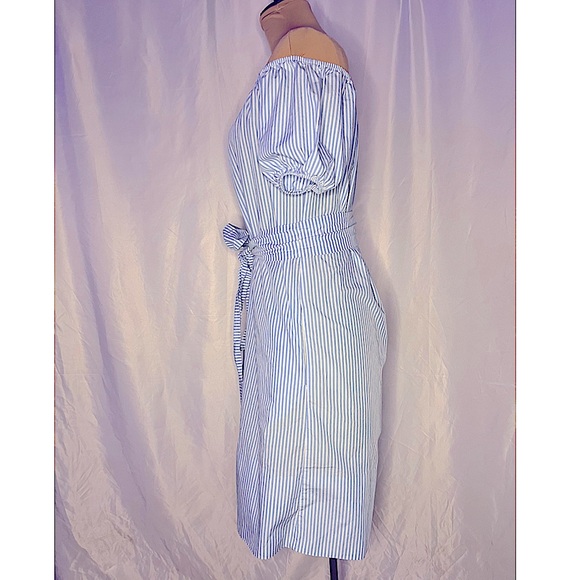 Zara Woman - Stripped Off Shoulder Dress - Picture 7 of 7